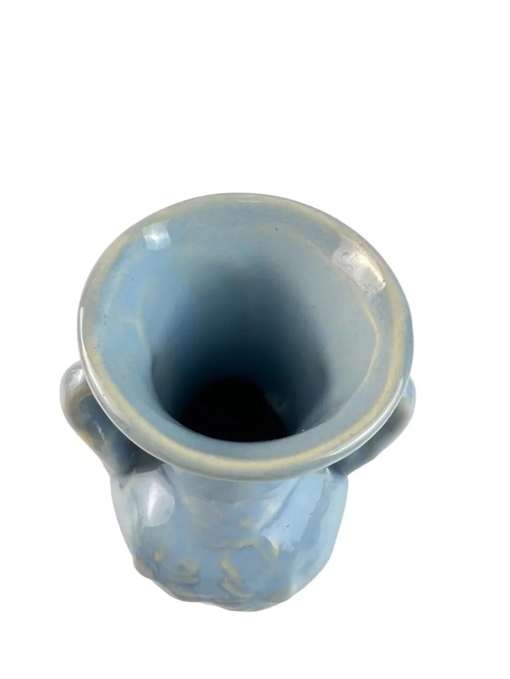 Vintage Shawnee Pottery Daisy Bud Vase, Pastel Blue Embossed Ceramic, 5